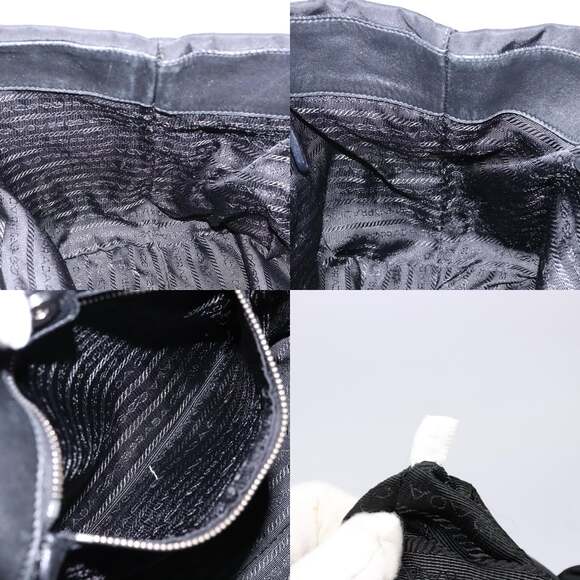 PRADA Hand Bag Nylon Silver Black - Picture 12 of 12